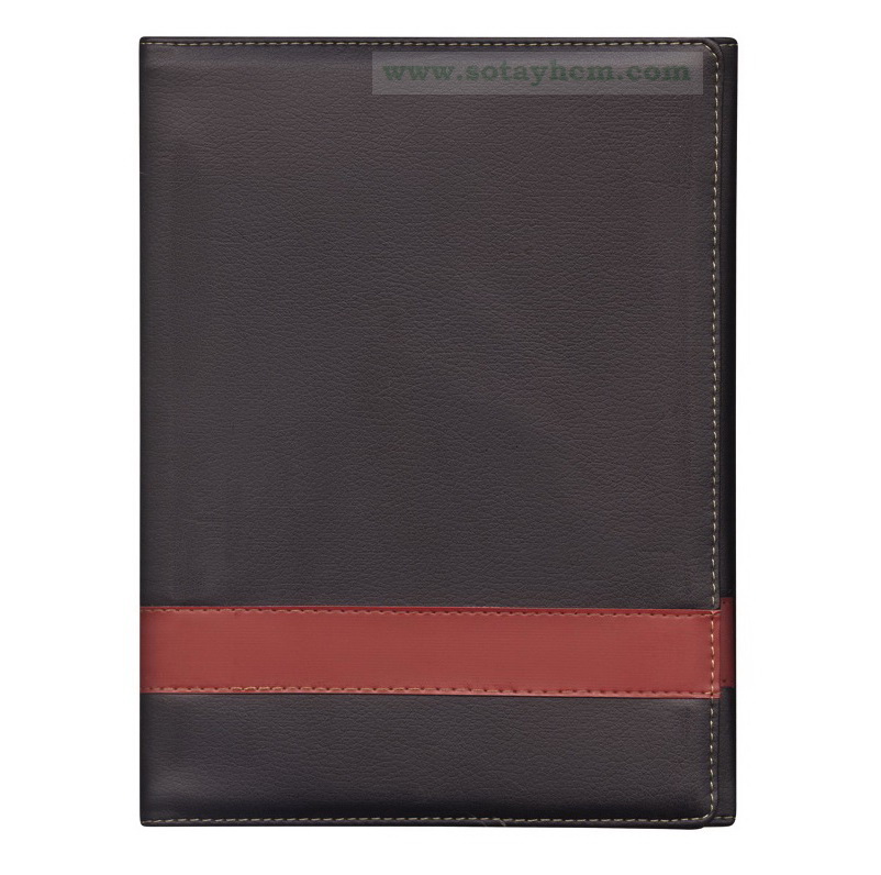 Sổ tay bìa da cao cấp đẹp 2015 màu đen phối đỏ