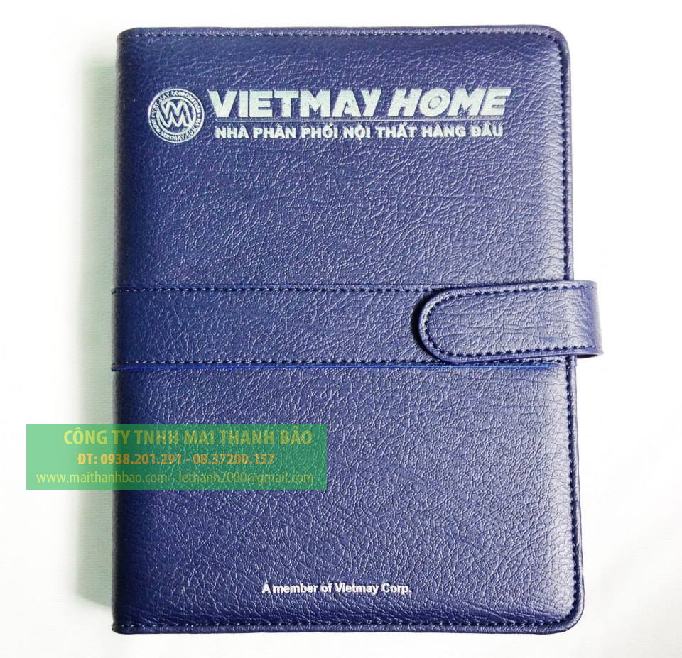 Sổ tay bìa da cao cấp Vietmay Home in logo và sản xuất theo yêu cầu tại tphcm