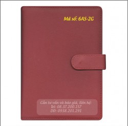 Sổ bìa da trung cấp màu đỏ 6AS-2G