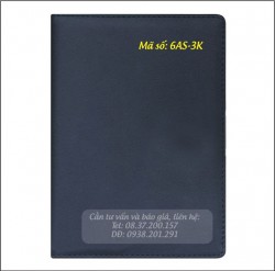 Sổ bìa da trung cấp màu xanh 6AS-3K